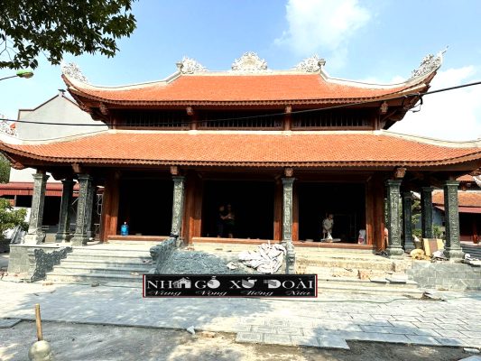 thi công chùa gỗ lim