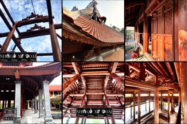 thi công chùa gỗ lim