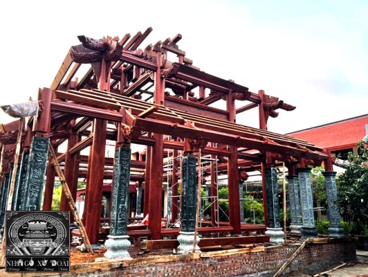 thi công chùa gỗ lim