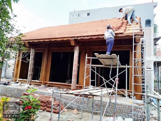 làm nhà gỗ gõ 3 gian