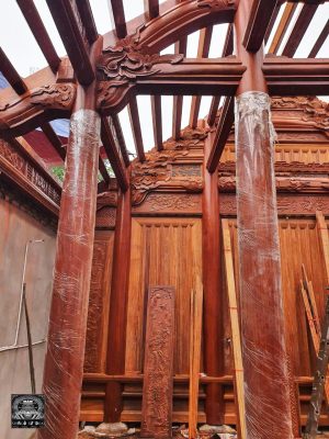 làm nhà gỗ xoan 5 gian