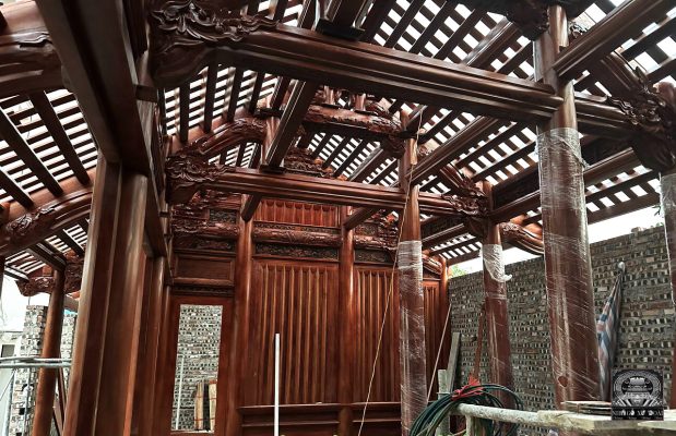 làm nhà gỗ xoan 5 gian