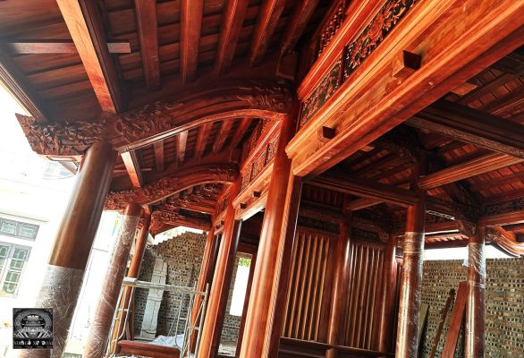 làm nhà gỗ xoan 5 gian