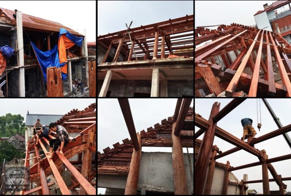 nhà gỗ lim lào 3 gian
