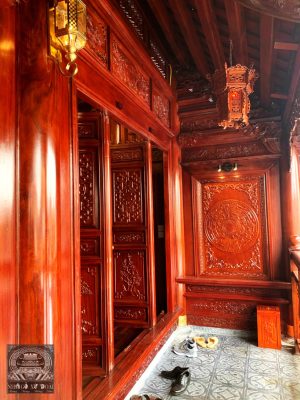 thi công chùa gỗ lim