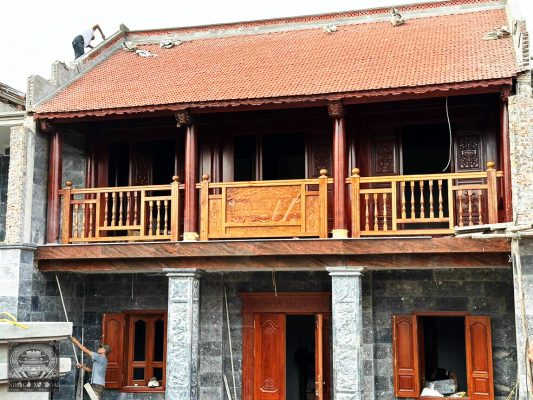 nhà gỗ lim lào 3 gian