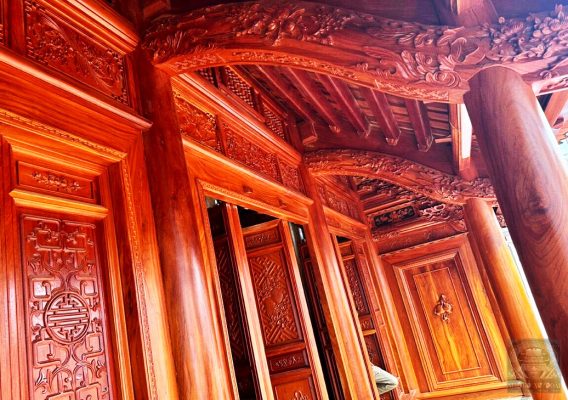 nhà gỗ lim lào 3 gian
