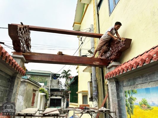 nhà gỗ lim lào 3 gian
