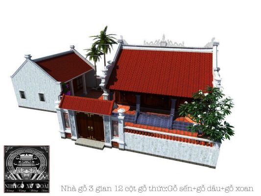 báo giá nhà gỗ 3 gian 12 cột