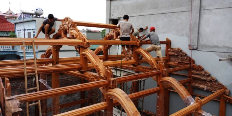 nhà gỗ gõ đỏ 3 gian