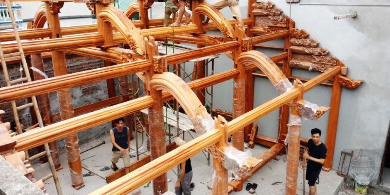 nhà gỗ gõ đỏ 3 gian