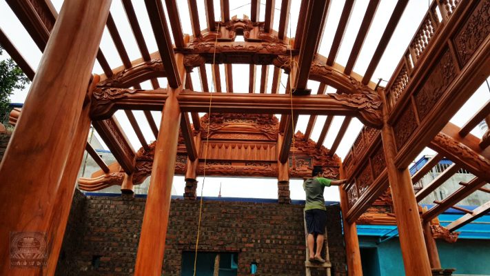 làm nhà gỗ xoan 3 gian