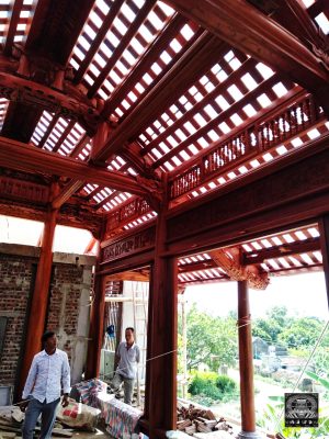 nhà gỗ xoan 3 gian hoành sến