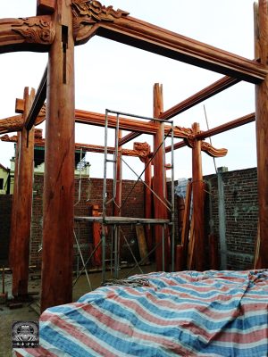 nhà gỗ xoan 3 gian hoành sến