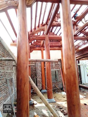 nhà gỗ xoan 3 gian hoành sến