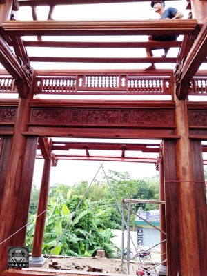nhà gỗ xoan 3 gian hoành sến