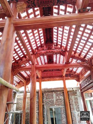 nhà gỗ xoan 3 gian hoành sến