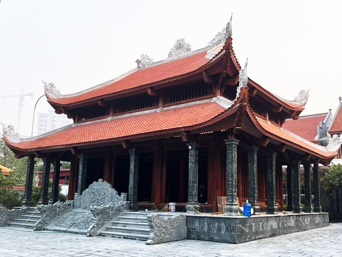 thi công chùa gỗ lim